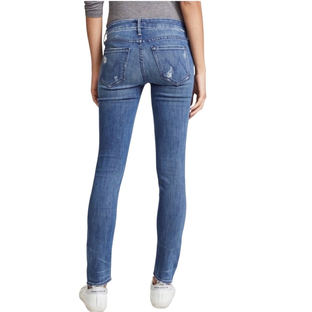 Mother The Looker Graffiti Girl Jeans Distressed Blue Denim Size 26 - Picture 4 of 14